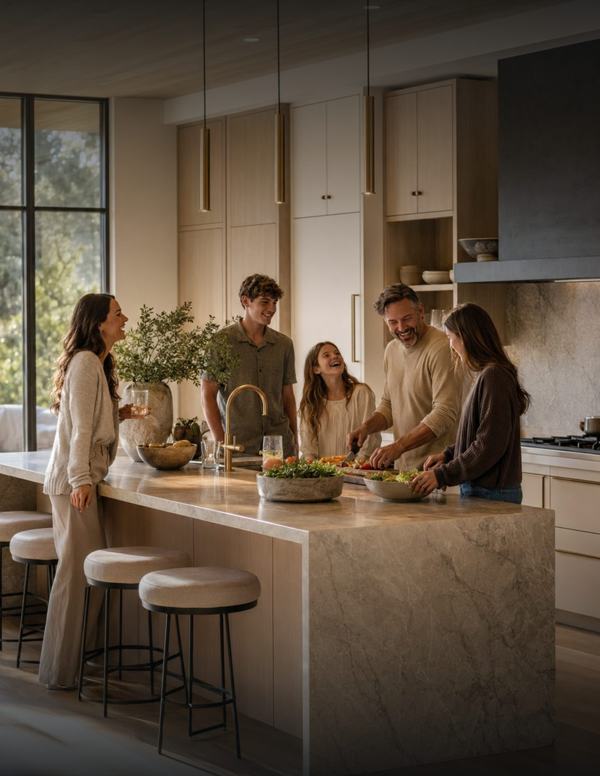 Kitchen and family gathering concept from the magazine